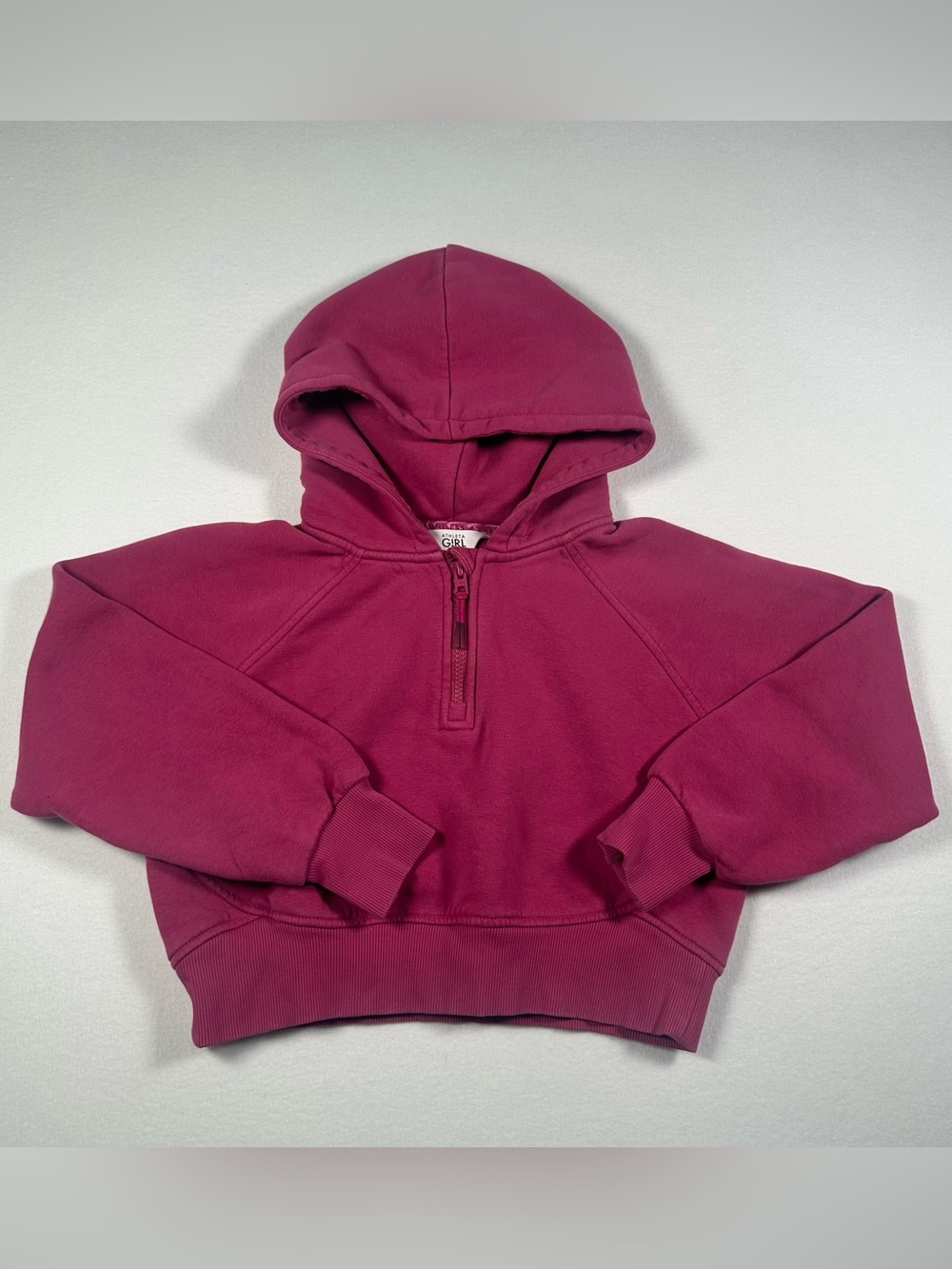Atheta Girl All Day Half Zip Hoodie Sweatshirt Magenta Medium Size 8